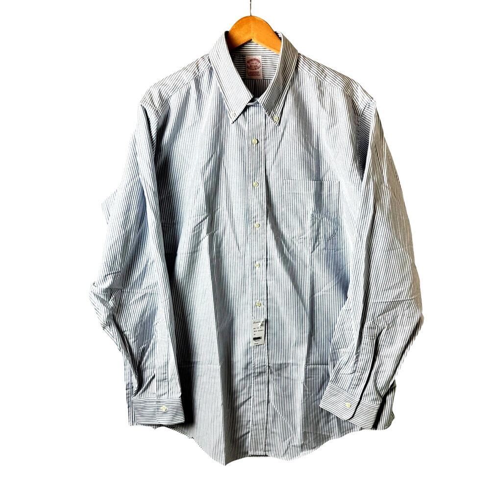 NWT Brooks Brothers Button Down Shirt Mens XXL Pima Cotton Striped Flaw